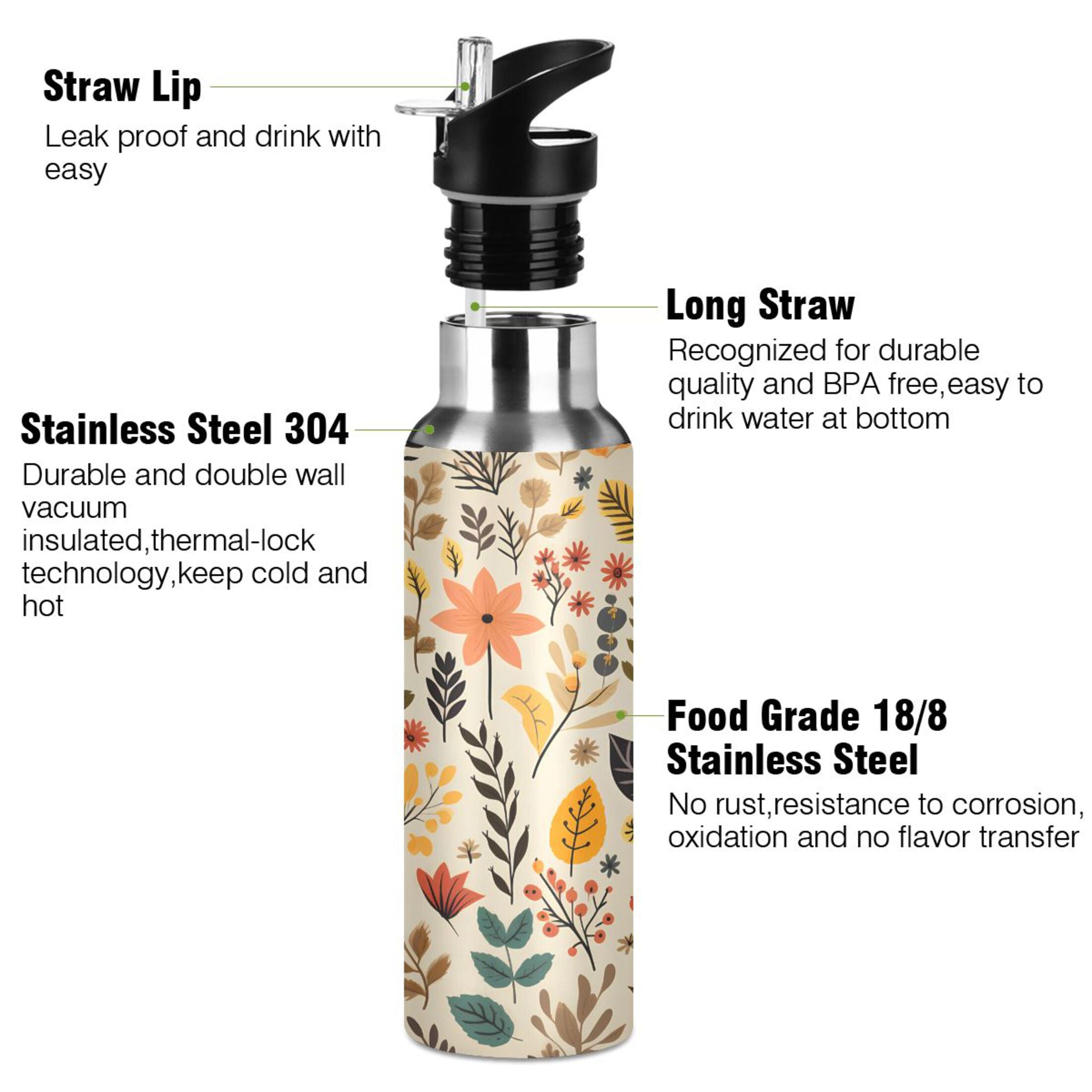 Autumn Leaves Stainless Steel Insulated Thermos Vacuum Flask Z333047
