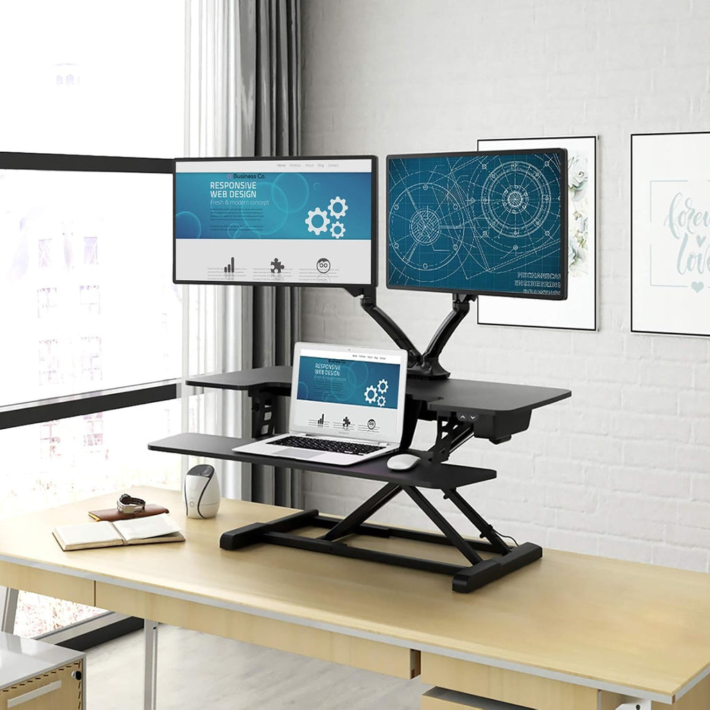 Black Electric Standing Desk Converter R771