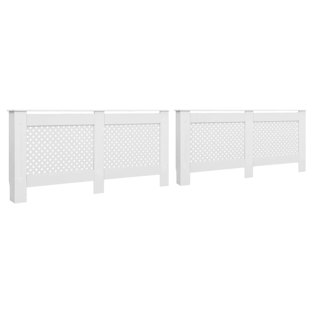 White 2 Pcs MDF Radiator Covers B541579