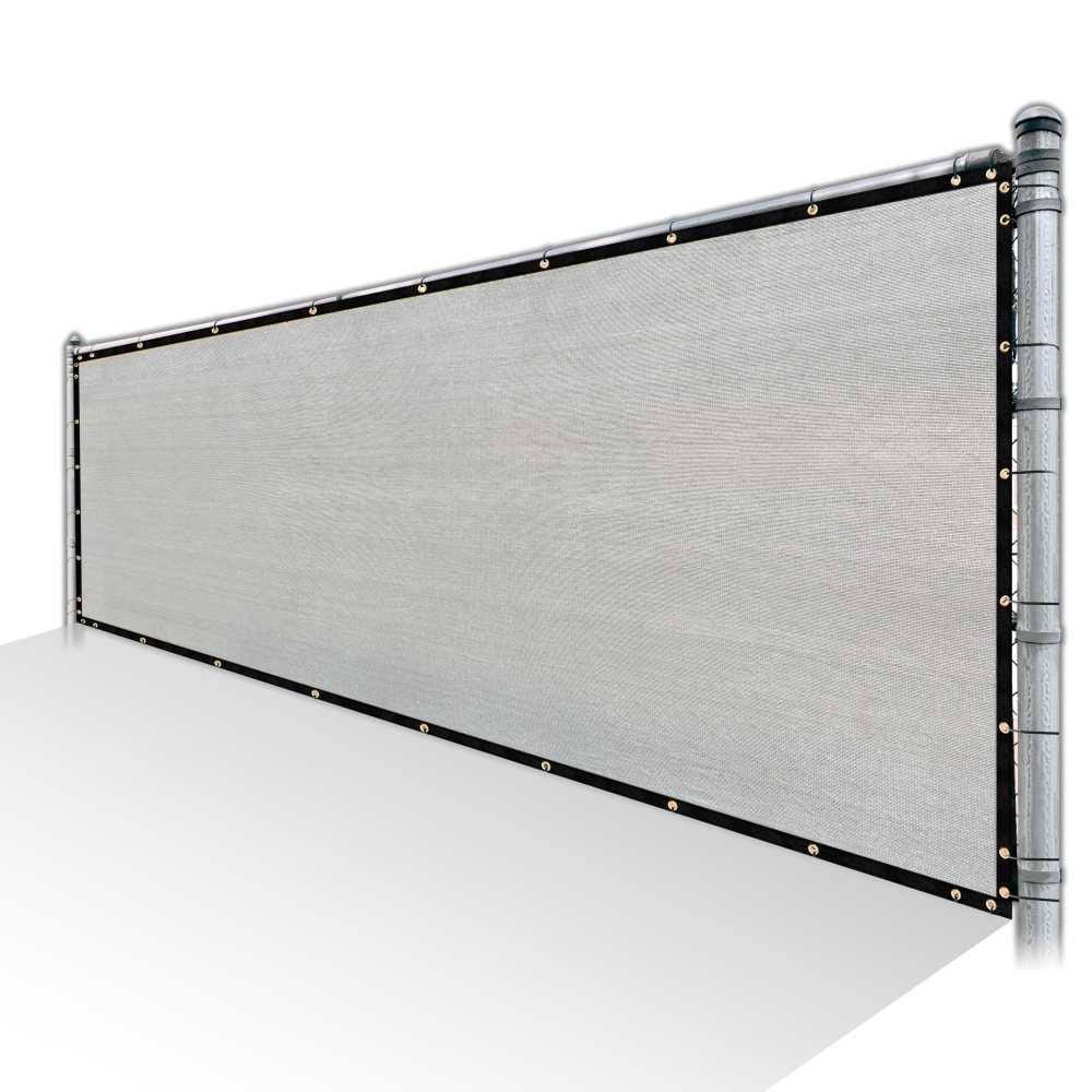 Grey Privacy Fence Screen HDPE Mesh Windscreen with Reinforced Grommets Z6513