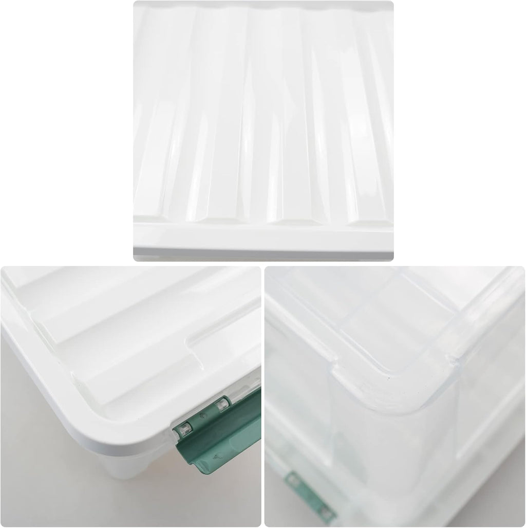 20 Quart Clear Plastic Bin with Lid, 6 Packs I386457