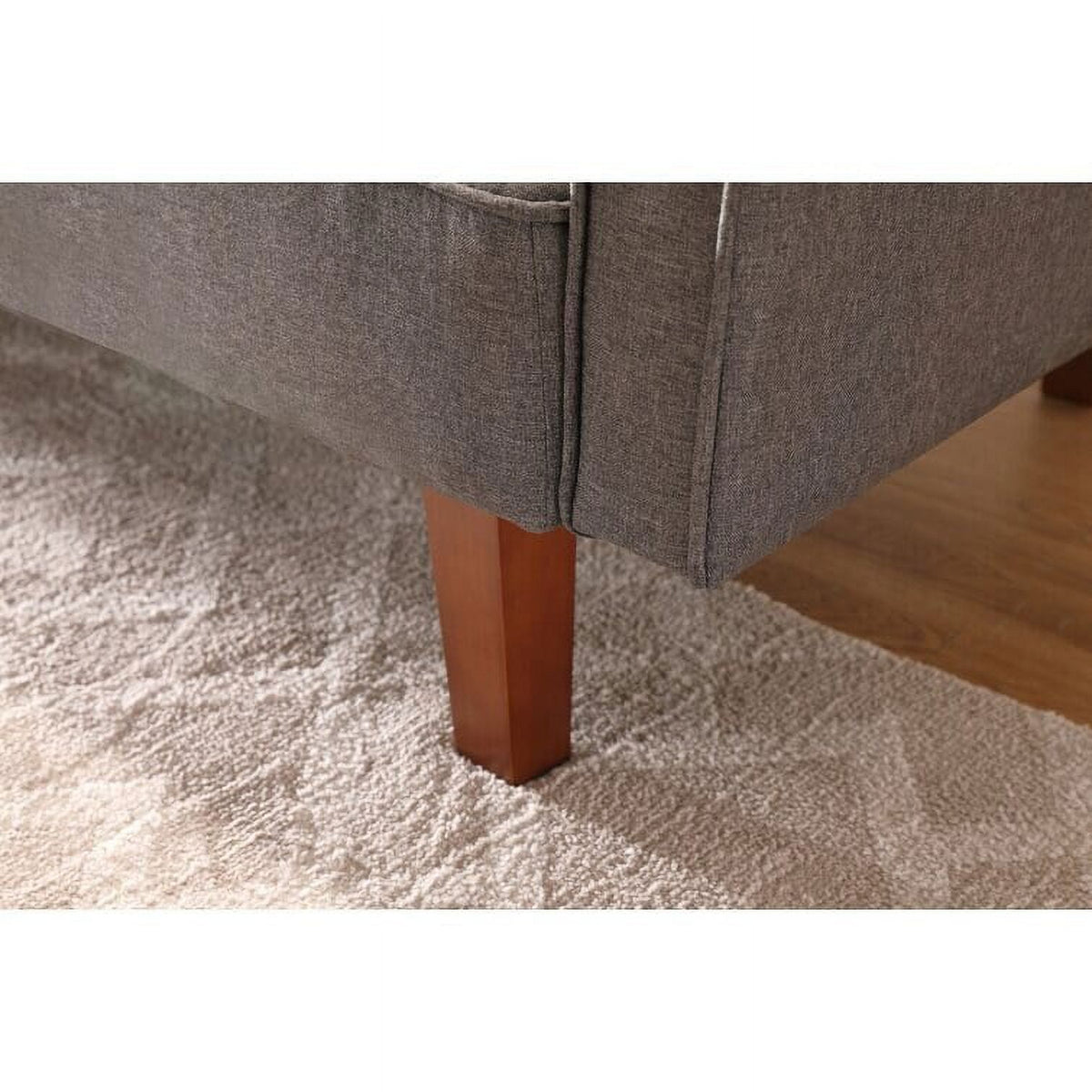 Grey Linen Square Arm Sofa Bed Z464