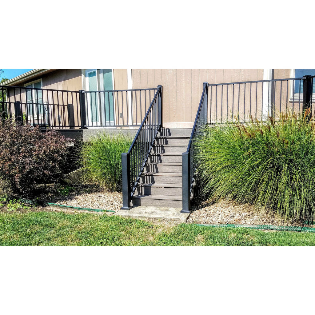 Textured Black Aluminum Rail Kit Stair C2639