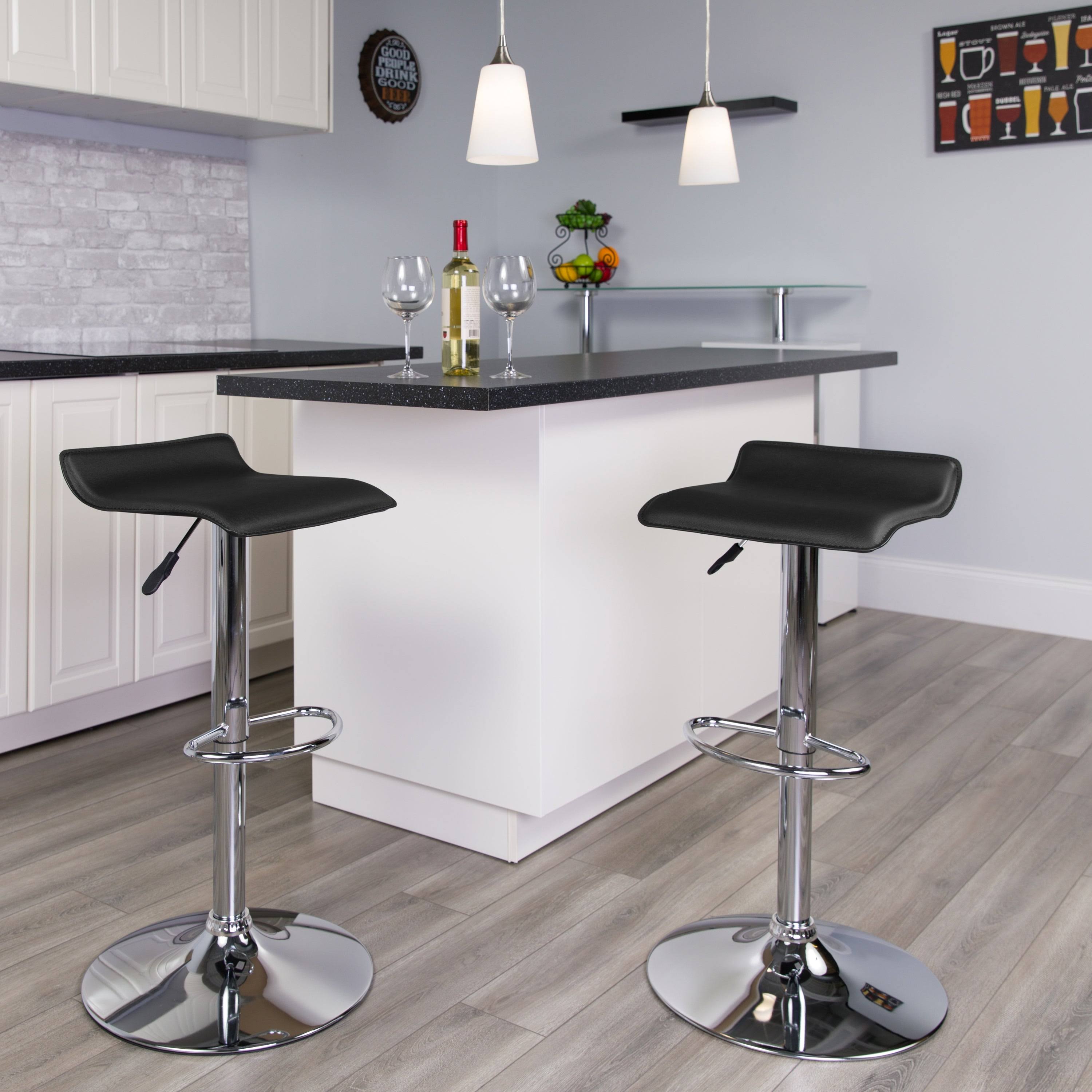 2 Pk. Vinyl Adjustable Height Barstool with Chrome Base, Purple P5216