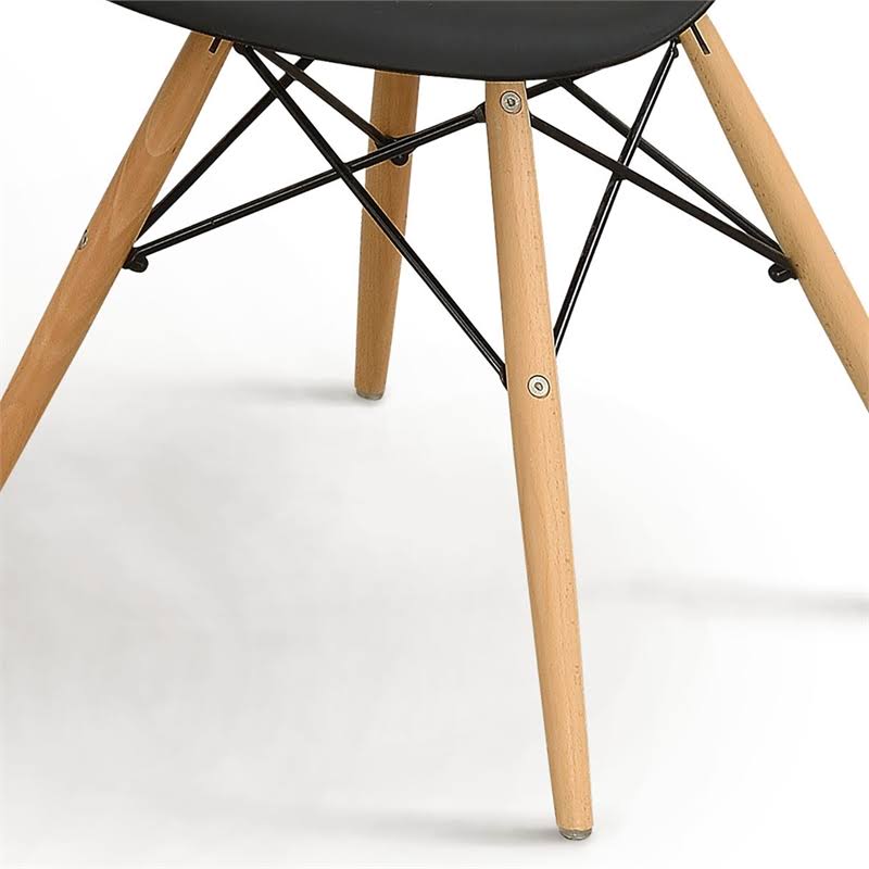 Black Plastic Dining Side Chair Set of 2 J6084