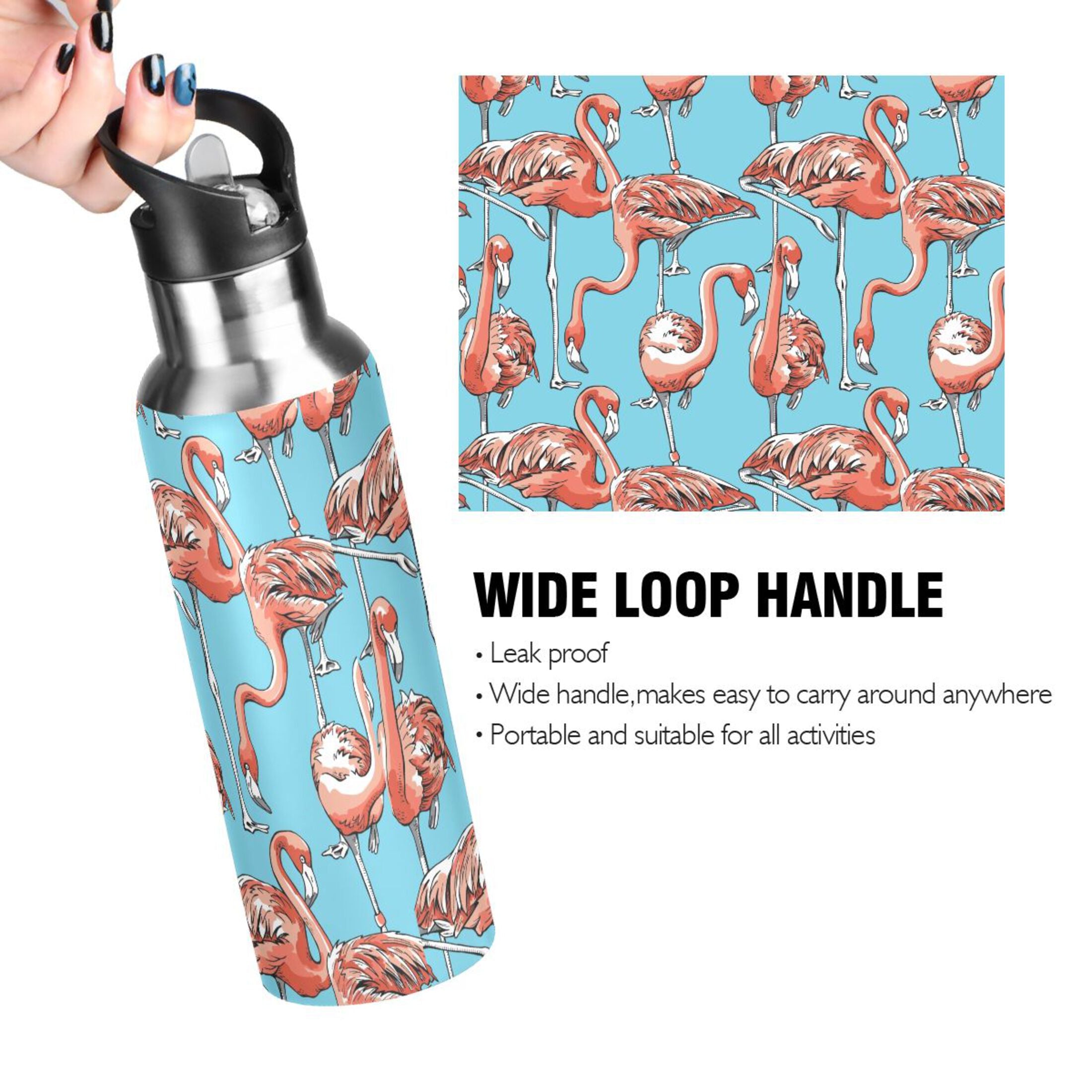 Insulated Stainless Steel Water Bottle with Straw Lid, 20 oz Z352624