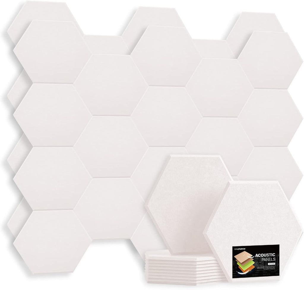 Self Adhesive Hexagon Acoustic Panels 12 Pieces Black Pack of 2 C15705