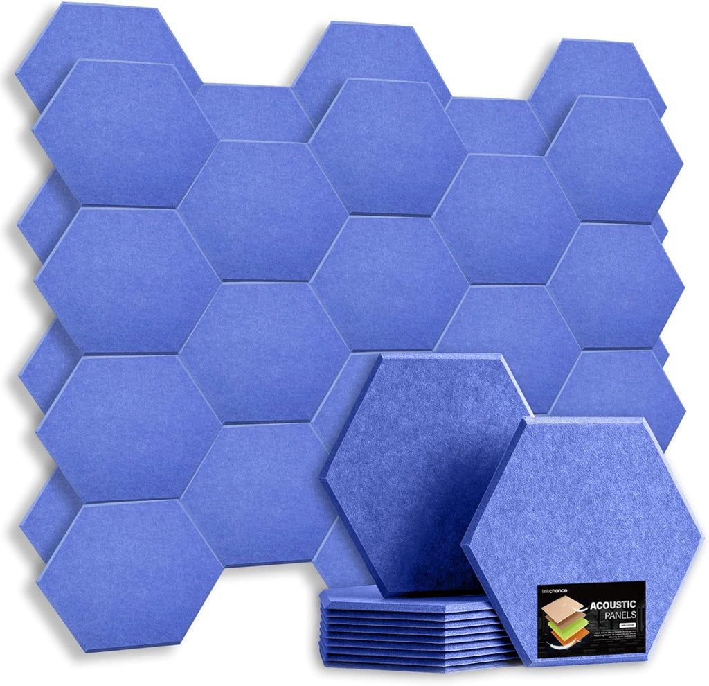 Self Adhesive Hexagon Acoustic Panels 12 Pieces Black Pack of 2 C15705