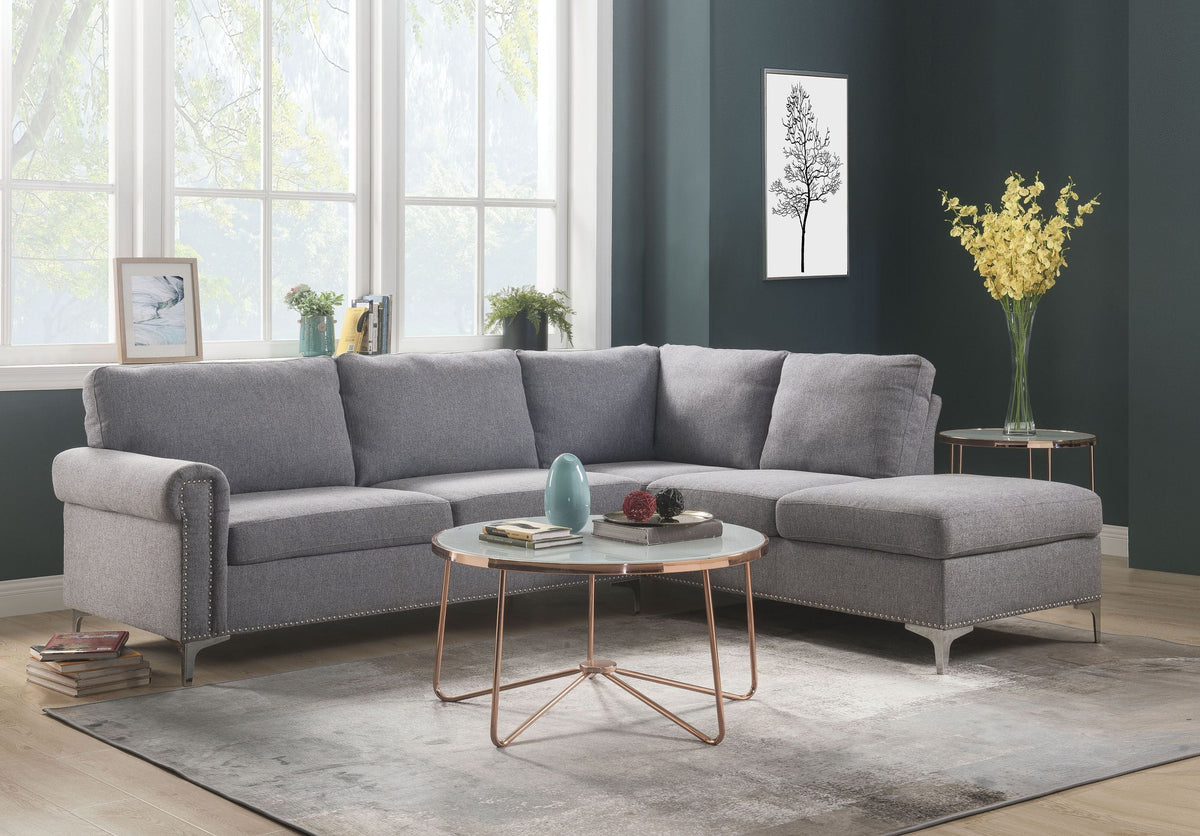 Gray Sectional Fabric Sofa I1103