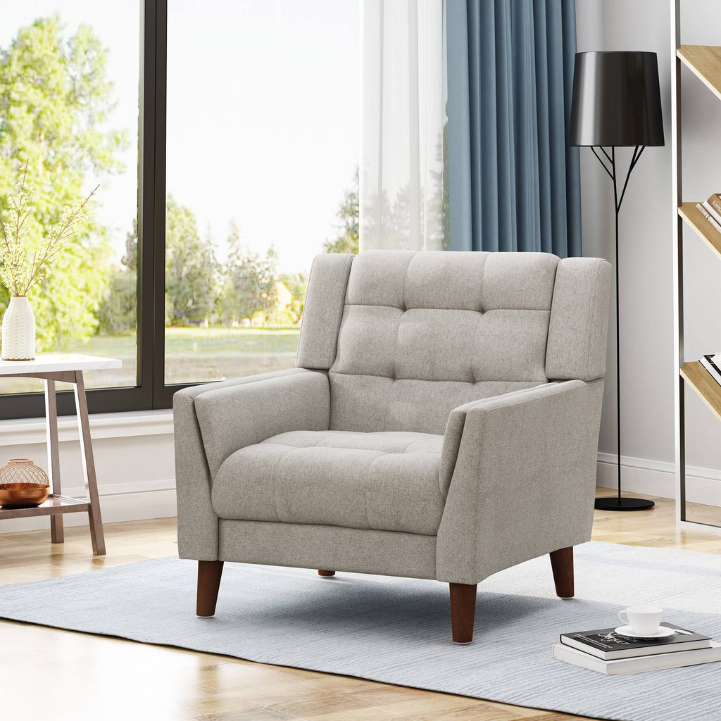 Beige Fabric Arm Chair E661