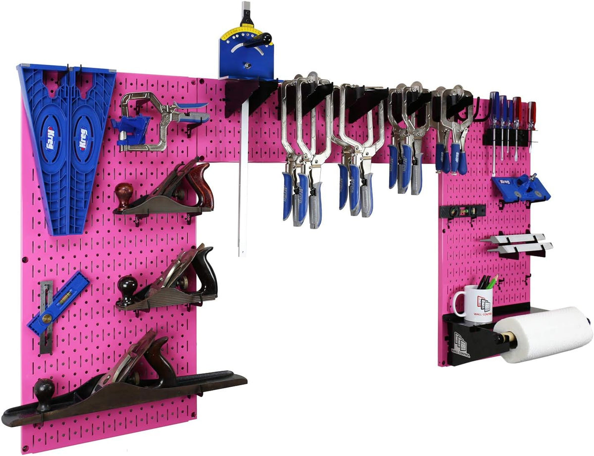 Purple Pegboard Woodworking Tool Storage Organizer Kit R490243