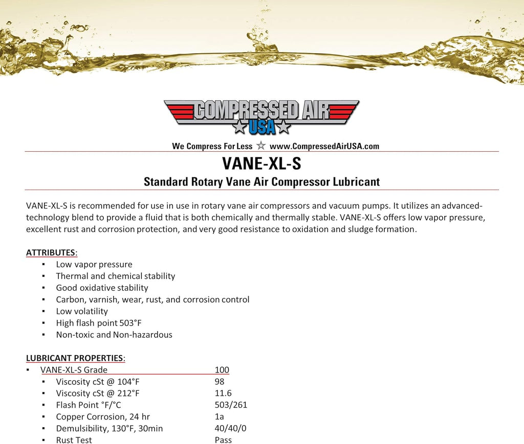 Rotary Vane Air Compressor Lubricating Oil, 1 Gallon, Pack of 2 X71572