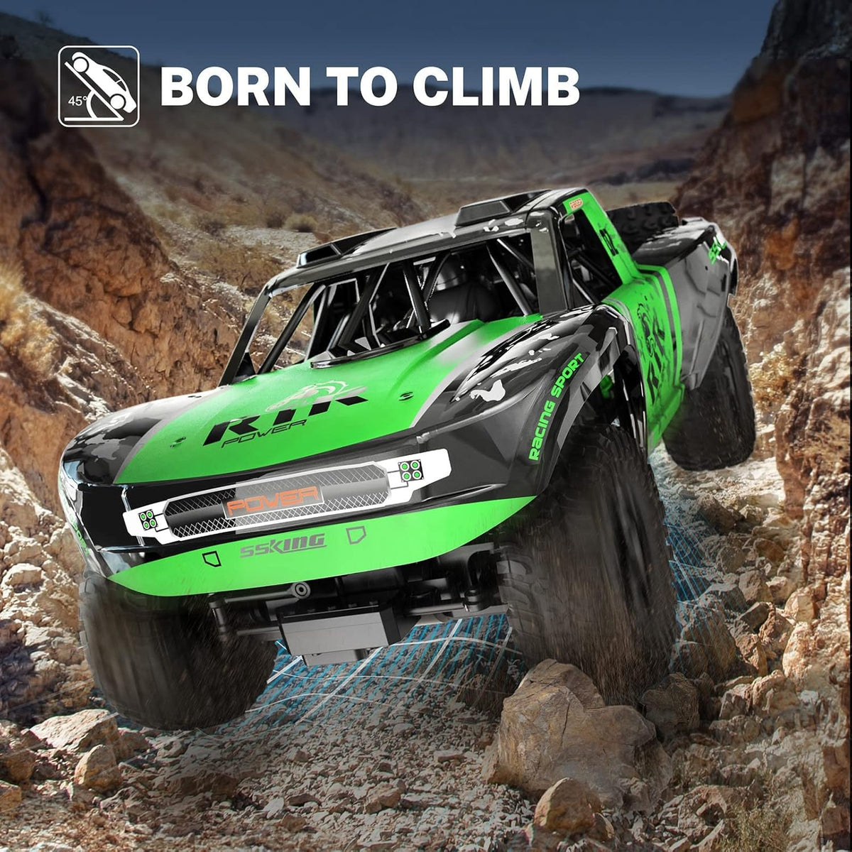 1:10 Scale 2.4 GHz Waterproof 4WD RC Monster Truck (Green) R376
