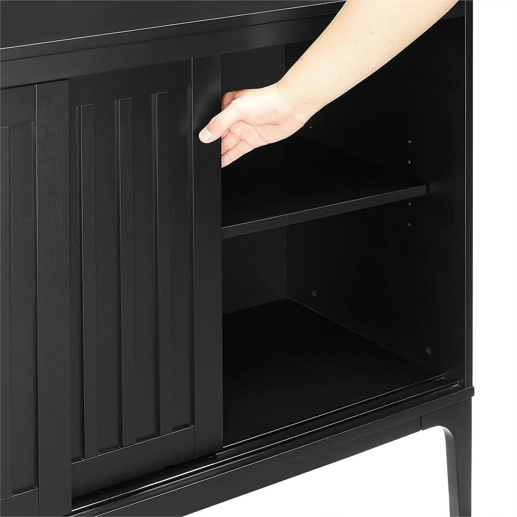 Matte Black Particle Board Wood Sideboard O409
