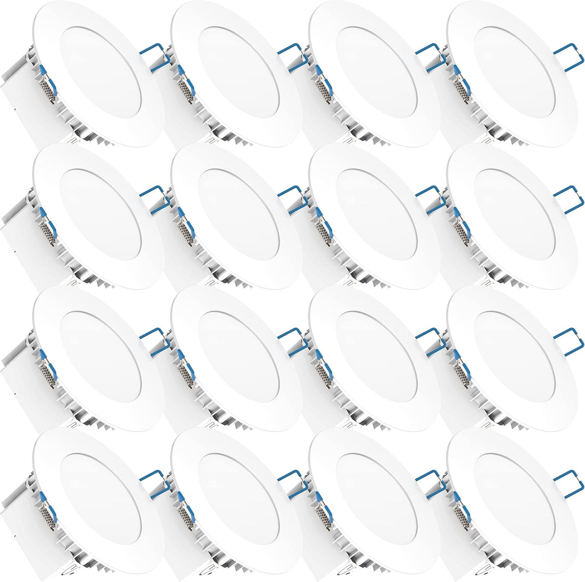 16 Pack 6 Inch Ultra Thin LED Recessed Ceiling Lights, 3000K Warm White, 14W, Dimmable G9680