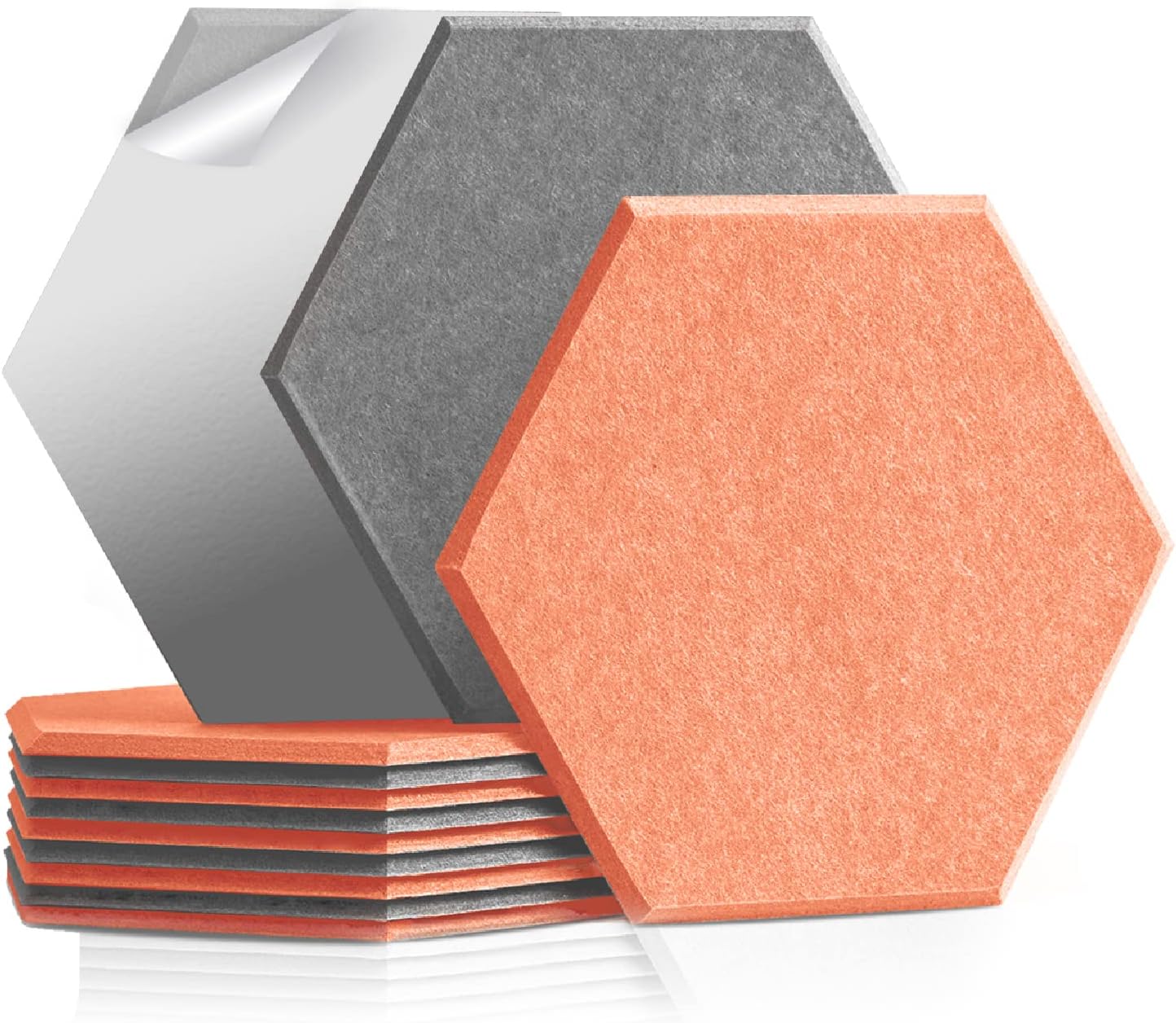 Self Adhesive Hexagon Acoustic Panels 12 Pieces Black Pack of 2 C15705