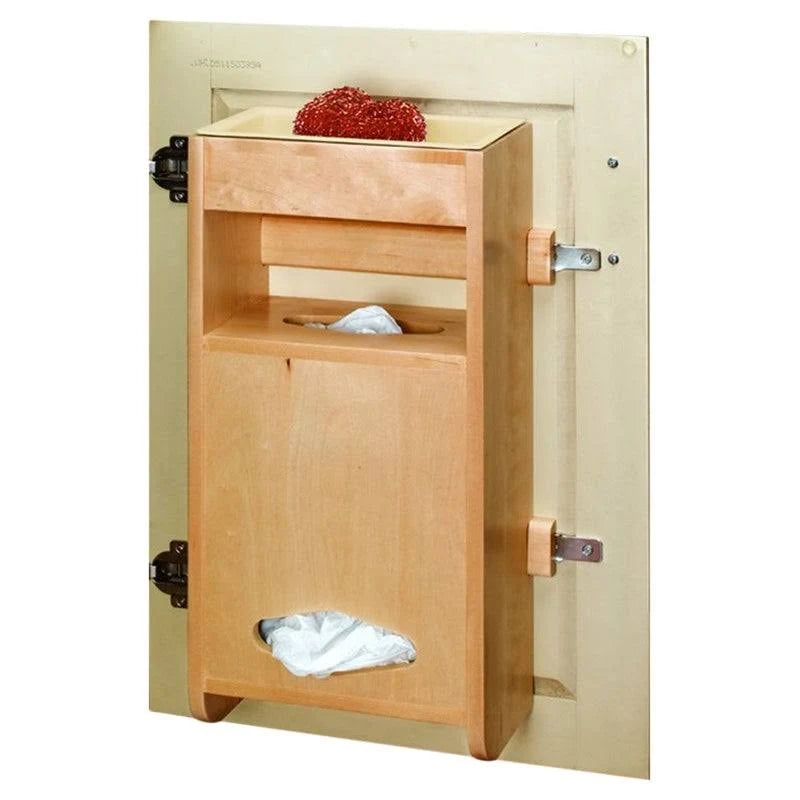 Natural Wood Grocery Bag Holder T1614