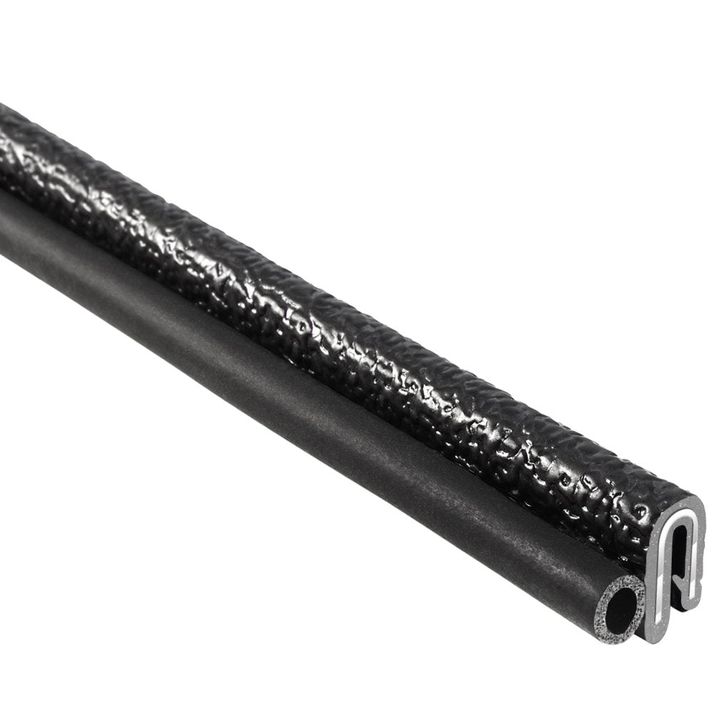 Trim Seal with Side Bulb, 25’ Length, PVC Plastic Trim with EPDM Rubber Seal, Pack of 2 J3758