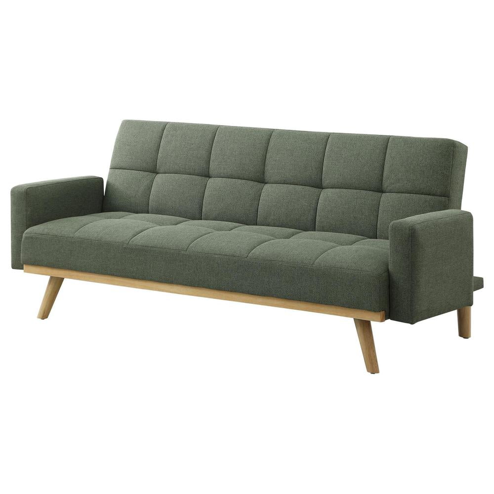 Sage Green Fabric Upholstered Convertible Sofa Bed U613
