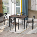 5 Piece Industrial Wooden Dining Set with Metal Frame and 4 Chairs S257