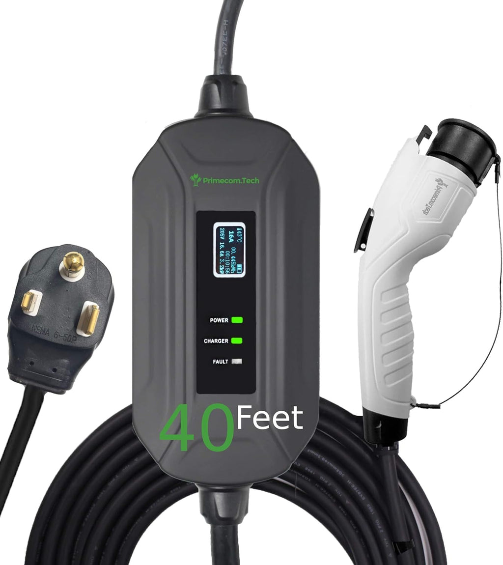 Portable Level 2 Electric Vehicle Charger, 16Amp, 35 Feet P3777
