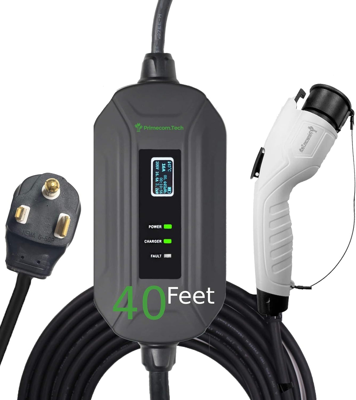 Portable Level 2 Electric Vehicle Charger, 16Amp, 35 Feet P3777