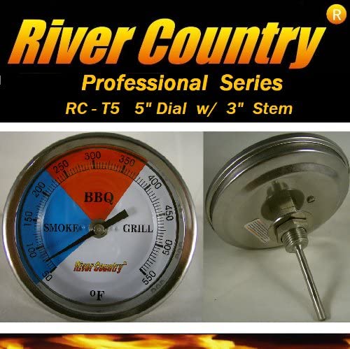 5" Dial Adjustable BBQ Grill Smoker Thermometer Q51615