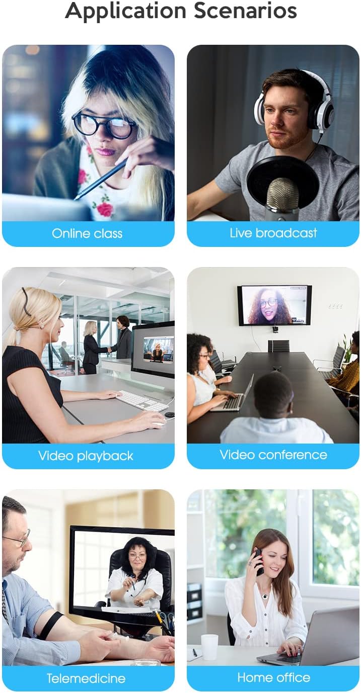 4K Webcam with Microphone, 8MP 30fps Auto Focus USB Y483684