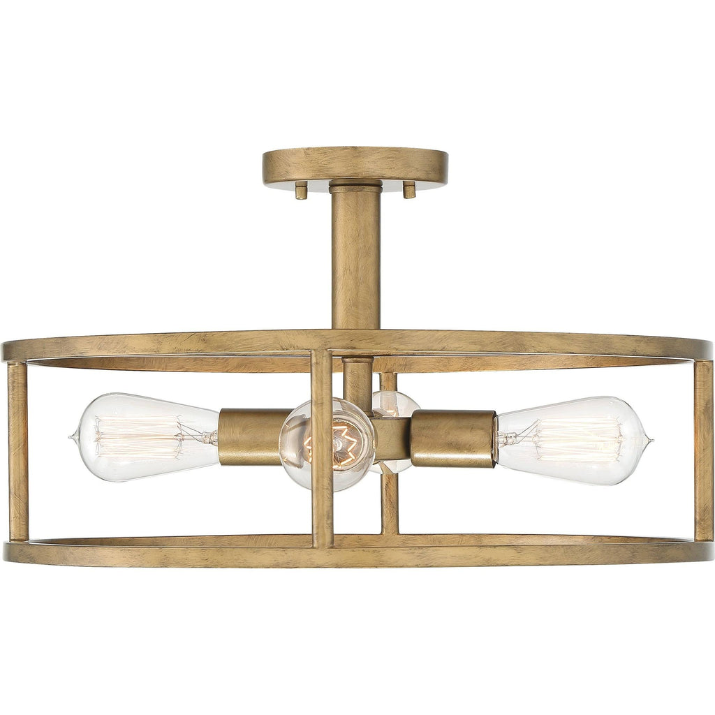Brass 4-Light Semi-Flush Mount Q6948