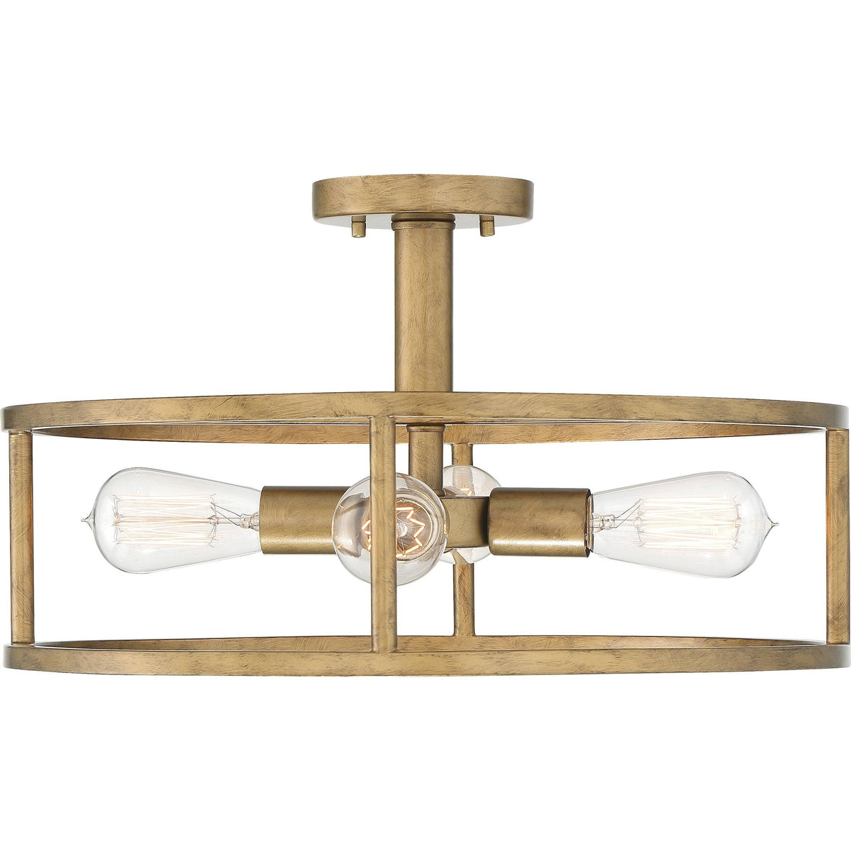 Brass 4-Light Semi-Flush Mount Q6948