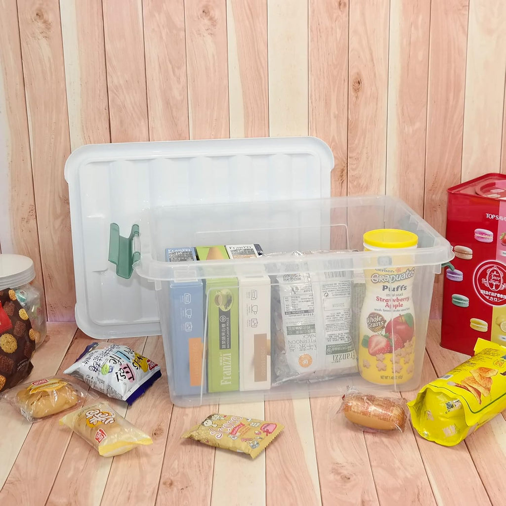 20 Quart Clear Plastic Bin with Lid, 6 Packs I386457