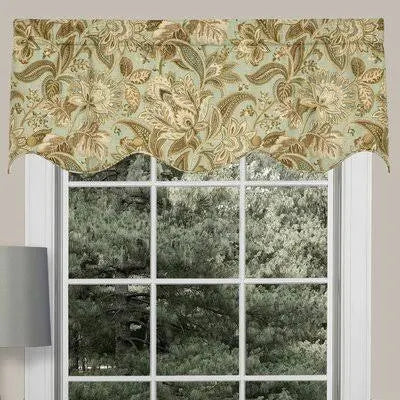 Gold/Green Scalloped Window Valance L929