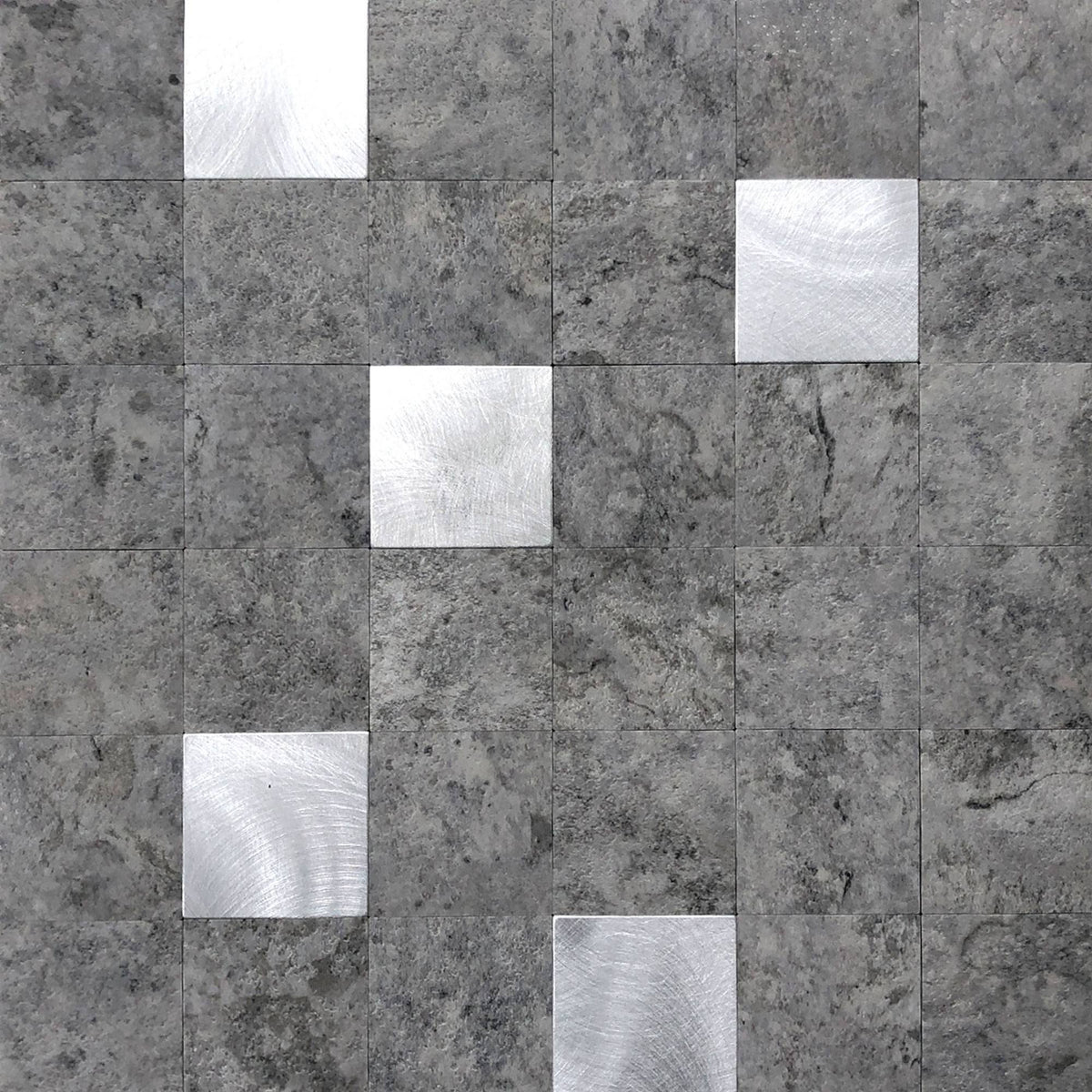 Silver Mosaic Tile 12 in. x 12 in. Self-Adhesive PVC Backsplash (10 Pack) O511681