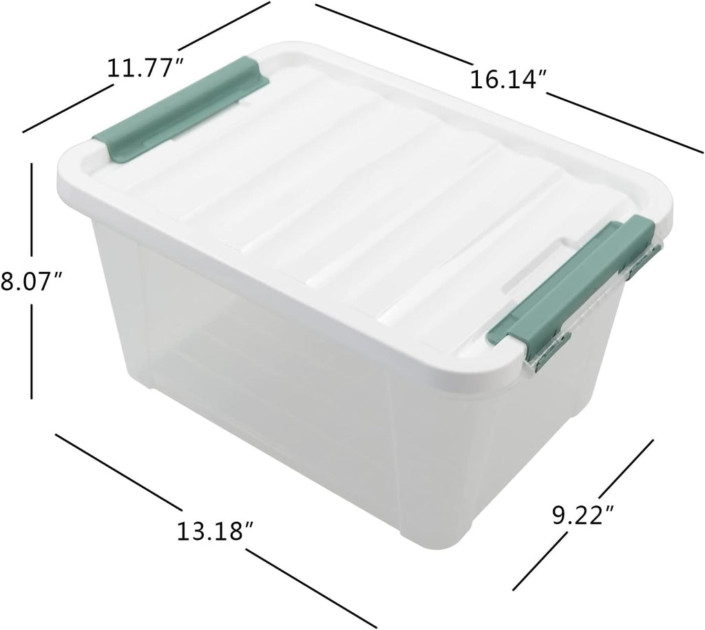 20 Quart Clear Plastic Bin with Lid, 6 Packs I386457