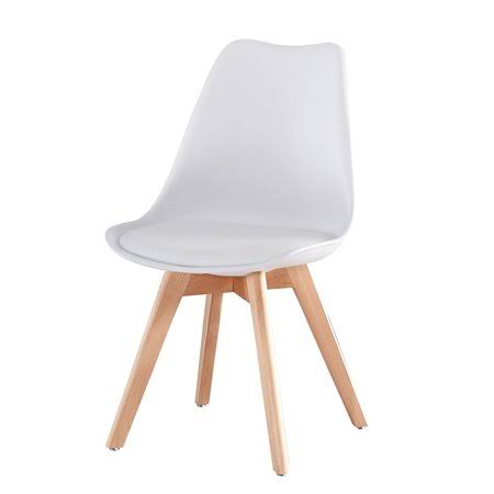 White Solidwood Leg Chair Set of 2 B35644