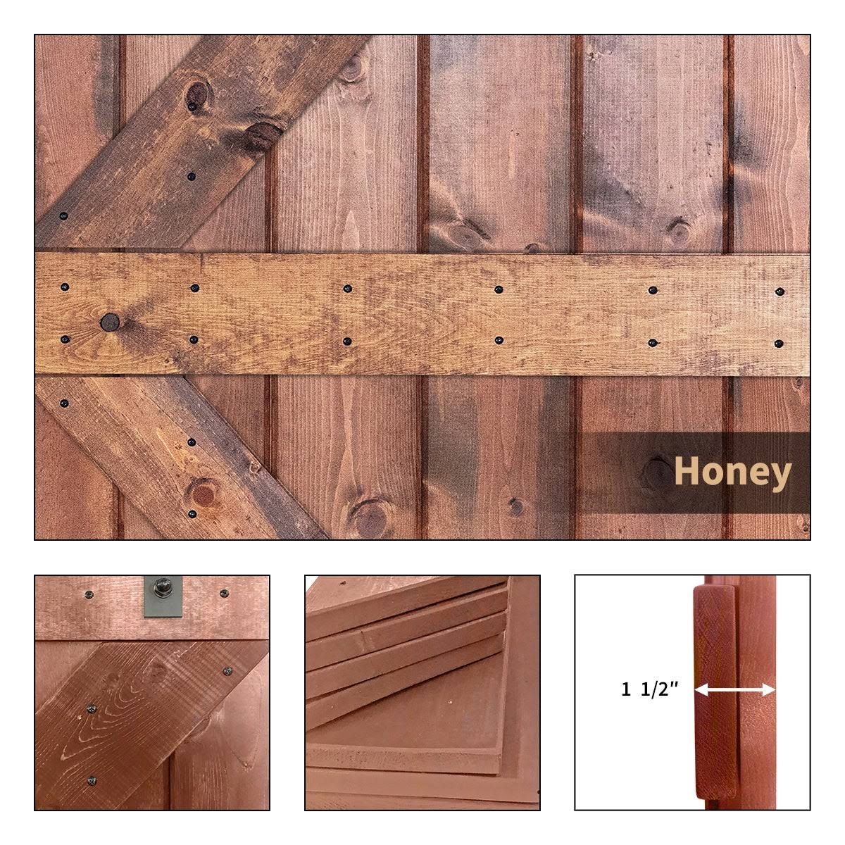 Paneled Wood Barn Door with Installation Hardware Kit - Dark Walnut X942