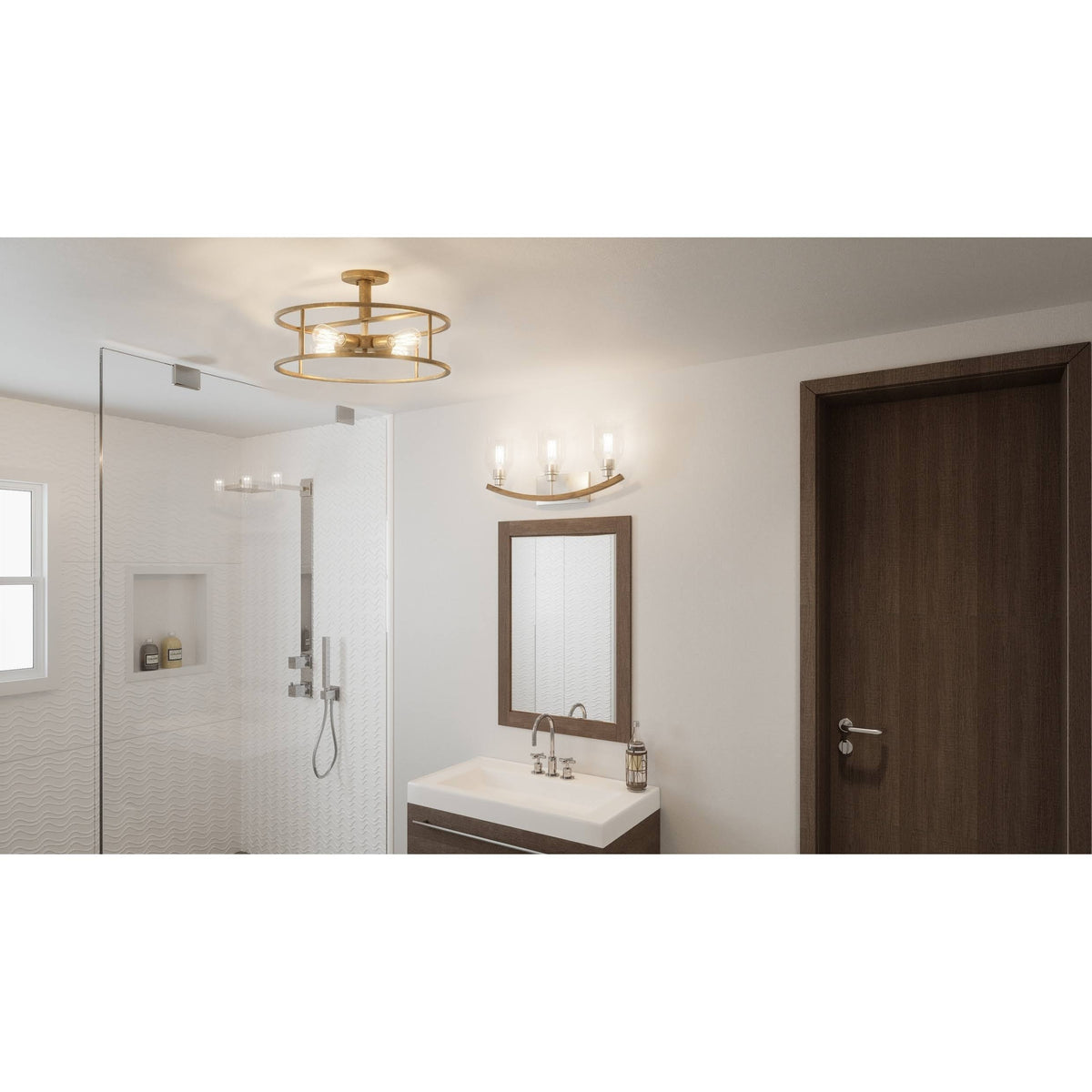 Brass 4-Light Semi-Flush Mount Q6948