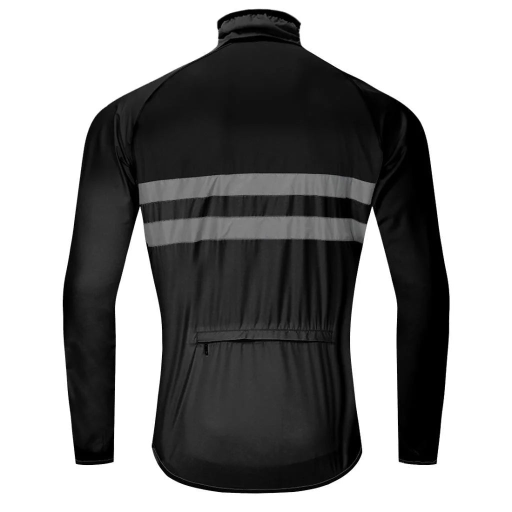 Black XXL Windproof Long-Sleeve Riding Jacket X2970