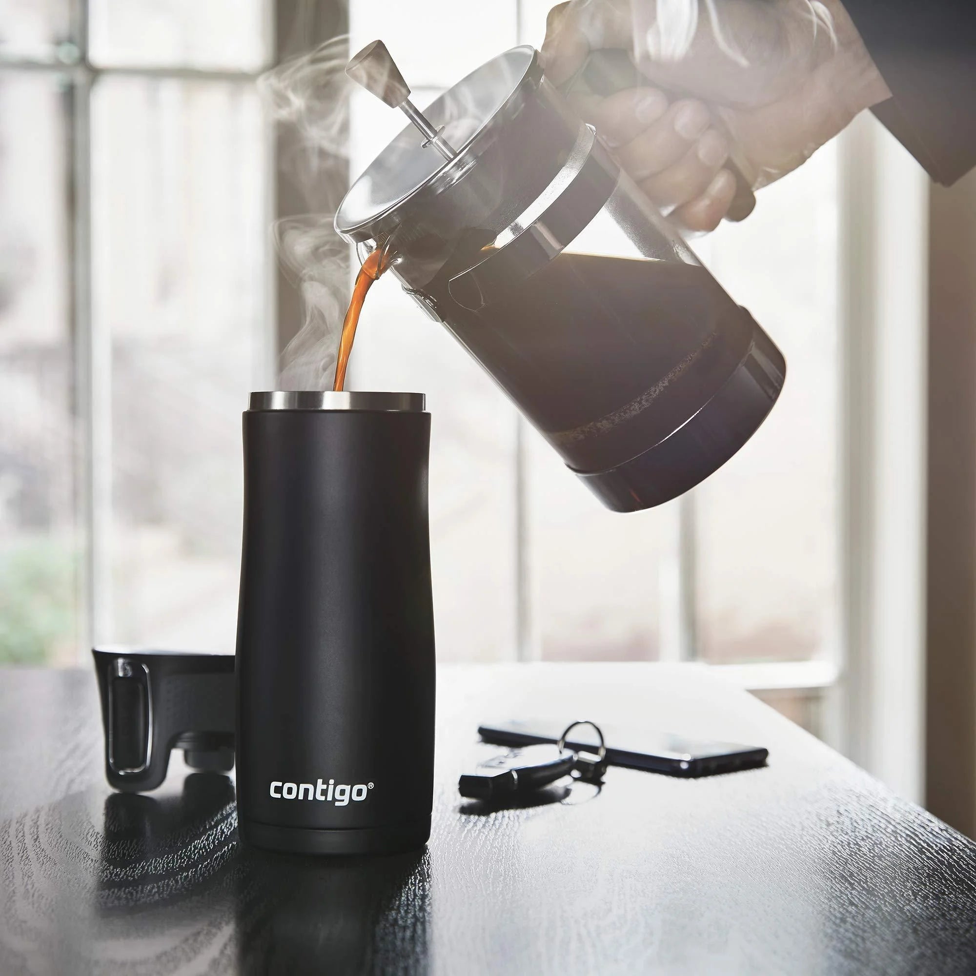 16 Oz Stainless Steel Travel Mug, 2-Pack V813