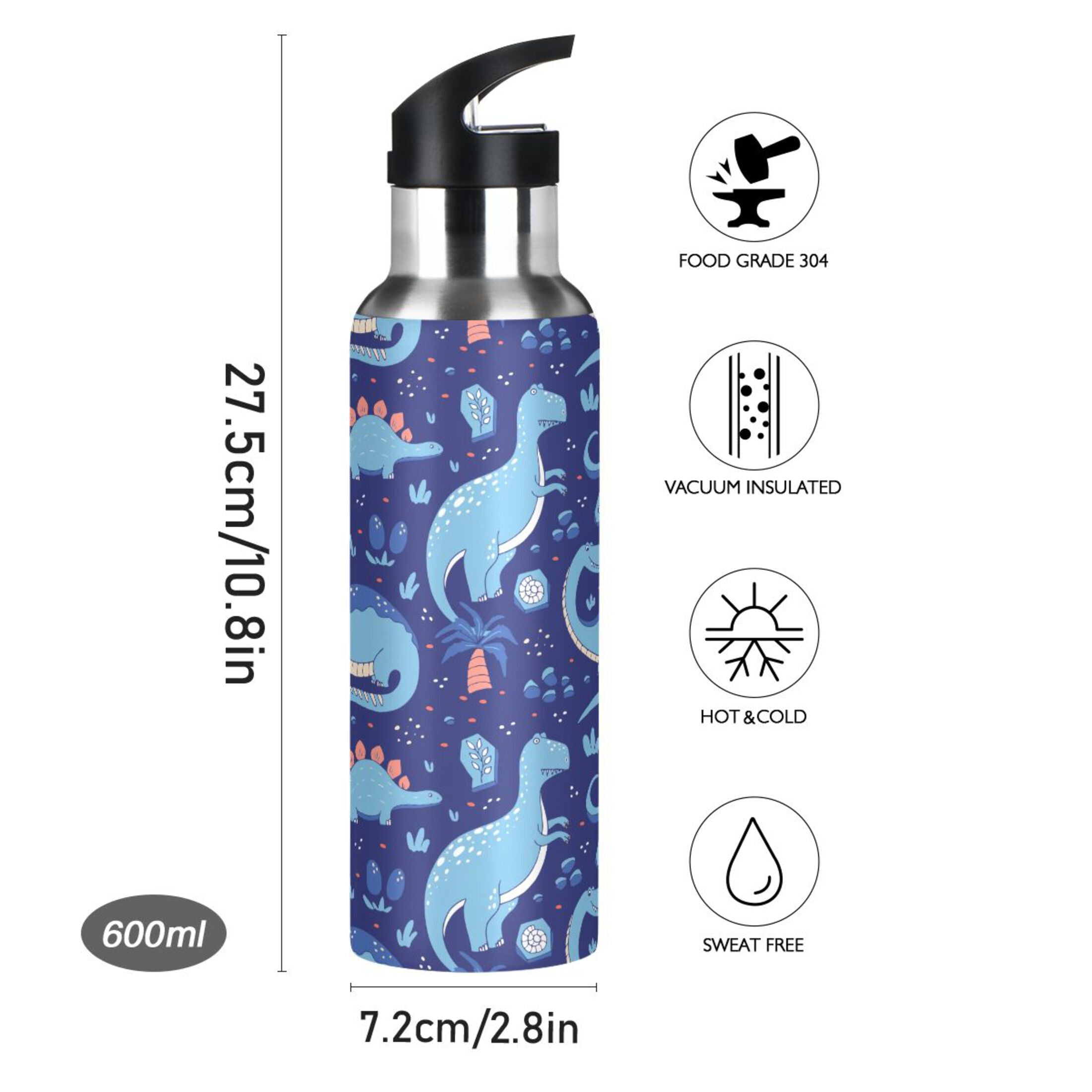 Stainless Steel Insulated Water Bottle with Straw Lid N909750