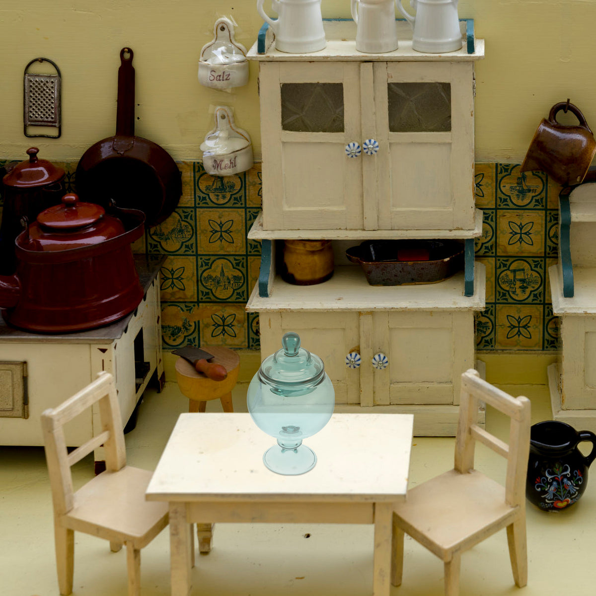 Miniature Glass Cookie Jar Dollhouse Decor P20022