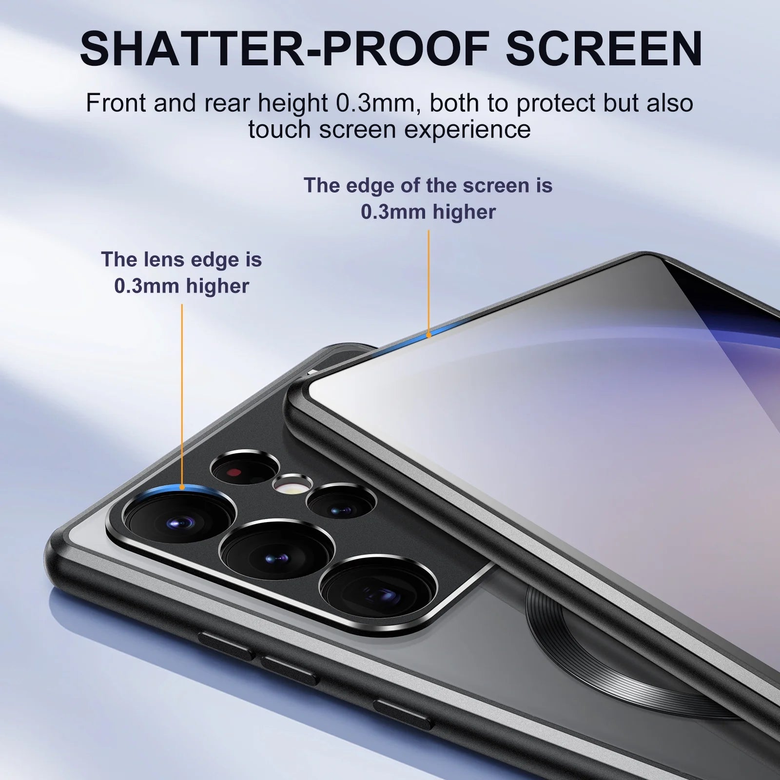 Rugged Aluminum Alloy Metal Case with Acrylic Clear Back Camera Lens Protective Cover Magnetic MagSafe Shockproof Case D60997