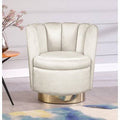 Cream Velvet Swivel Barrel Chair F238