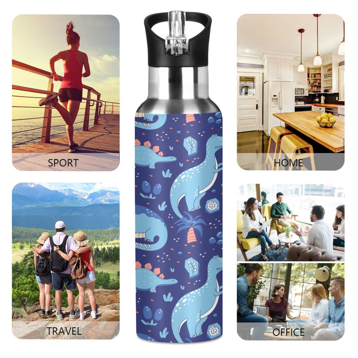 Stainless Steel Insulated Water Bottle with Straw Lid N909750