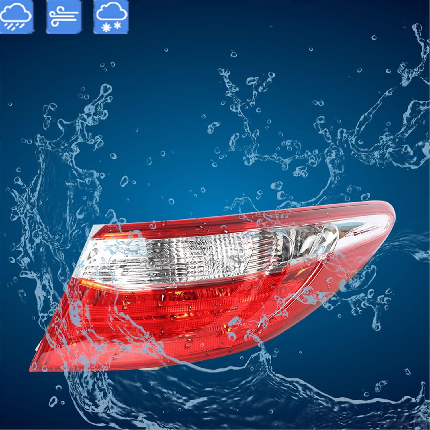 1-Pack Rear Right Tail Light Brake Lamp Assembly for 2015-2017 Toyota Camry Outer Passenger Side J825
