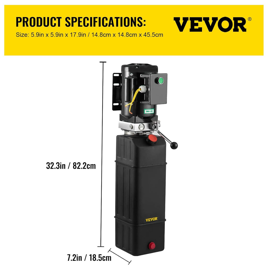 Hydraulic Pump 4 Gallon 3450 RPM 208-230 Volt 2 Horsepower Portable Car Lift I333
