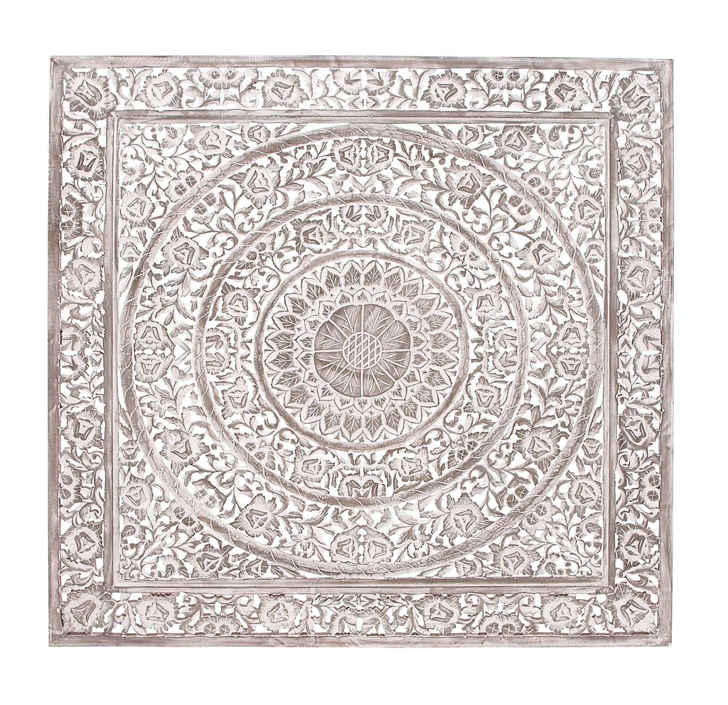 Ivory Wood Carved Wall Panel P7708