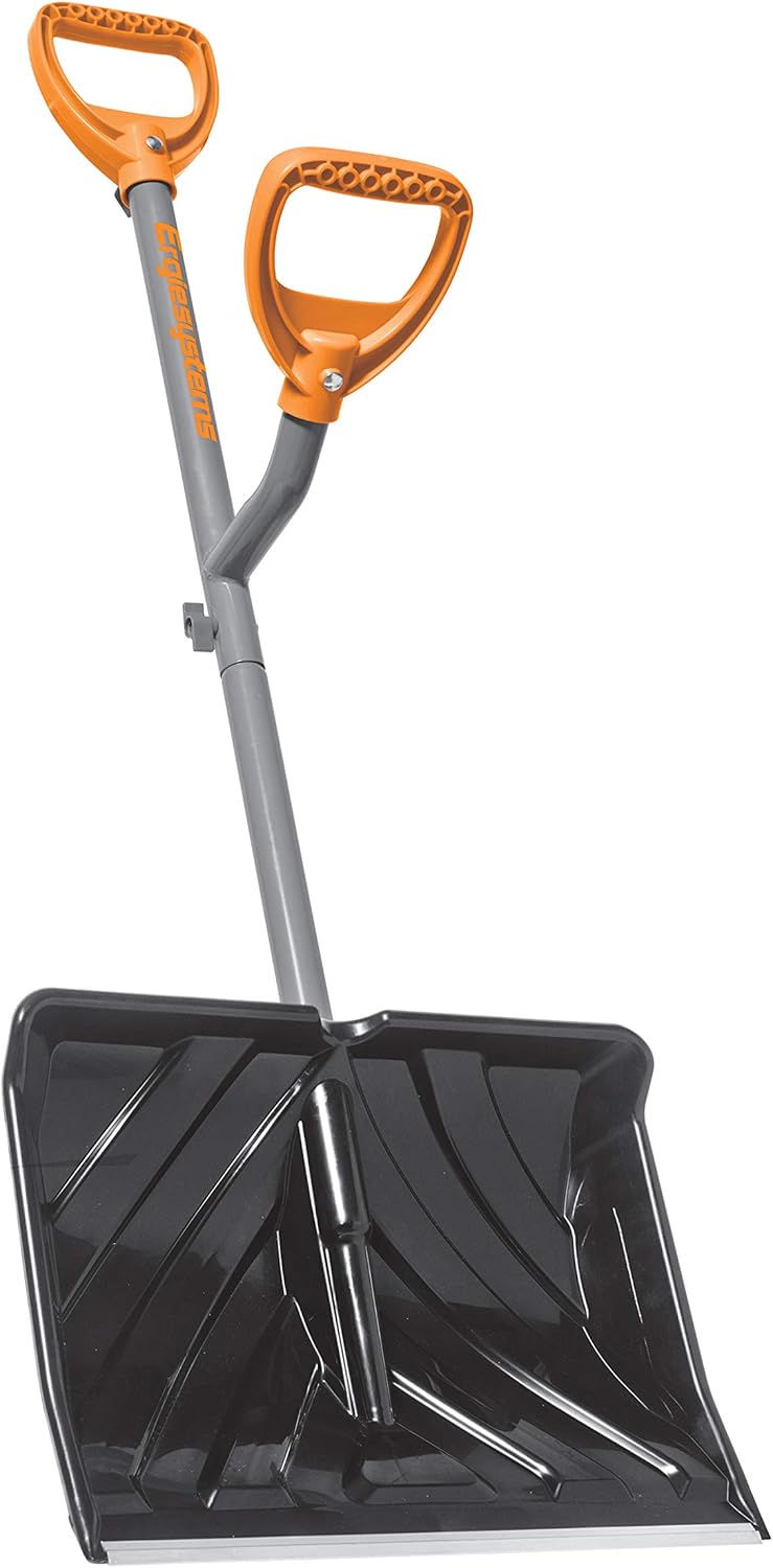 Steel Shaft Impact Resistant Snow Shovel, 18-Inch, 48-Inch Shaft, Polycarbonate Shovel Pack of 2 W749319