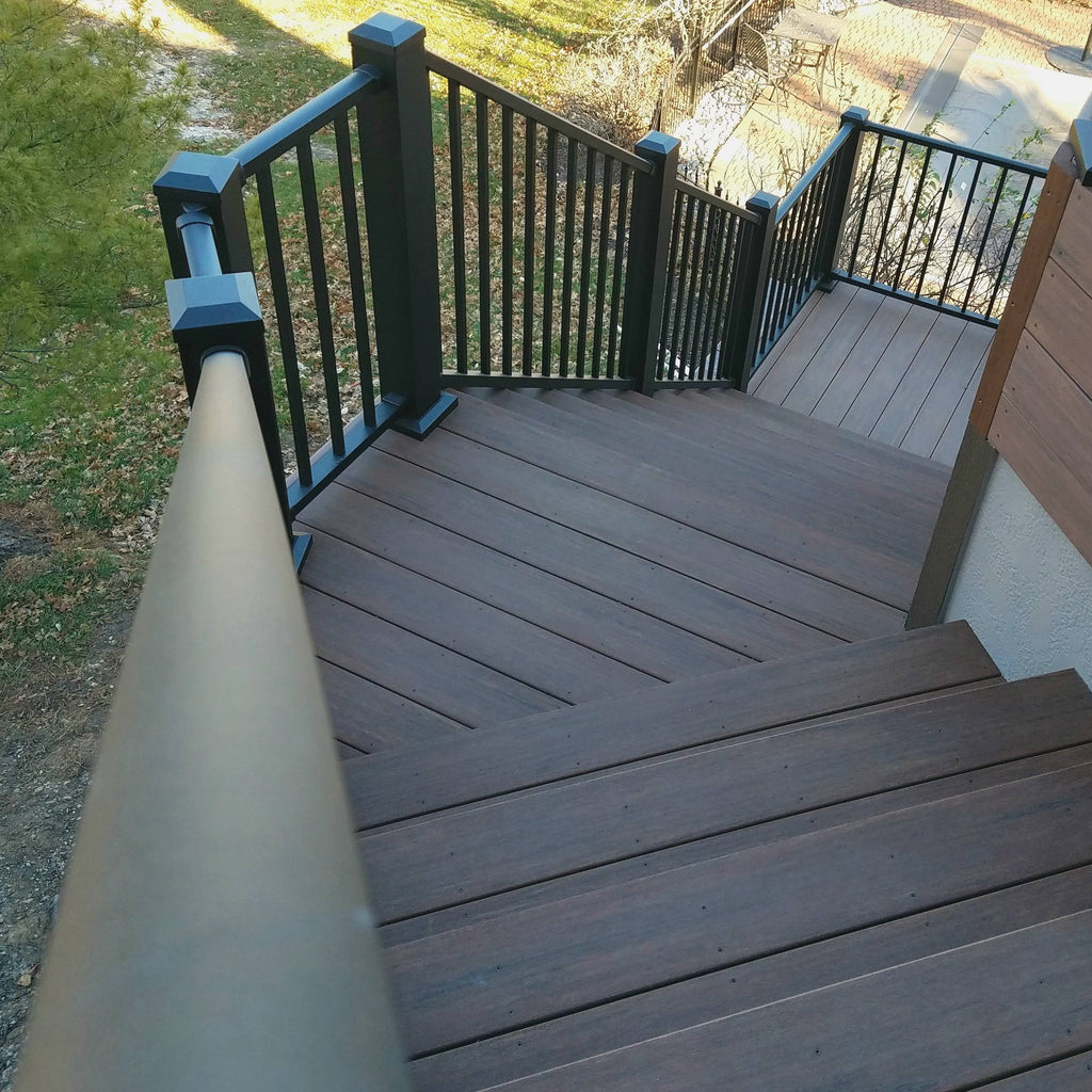 Textured Black Aluminum Rail Kit Stair C2639