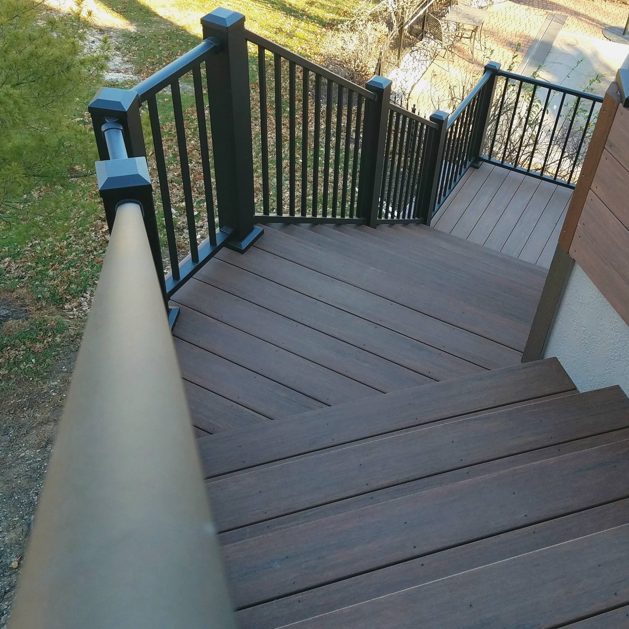 Textured Black Aluminum Rail Kit Stair C2639